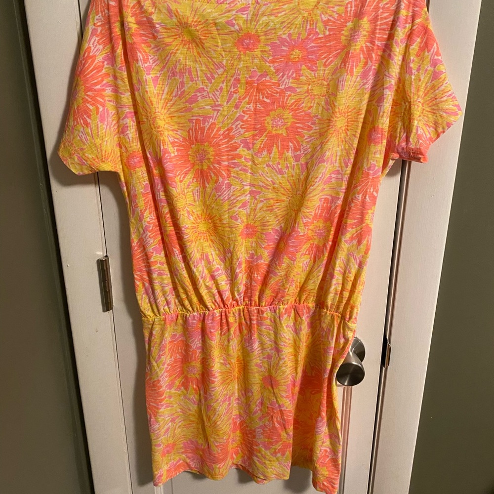 Lilly Pulitzer cover up casual dress. Orange yellow. Great condition. CUTE! - Picture 2 of 3